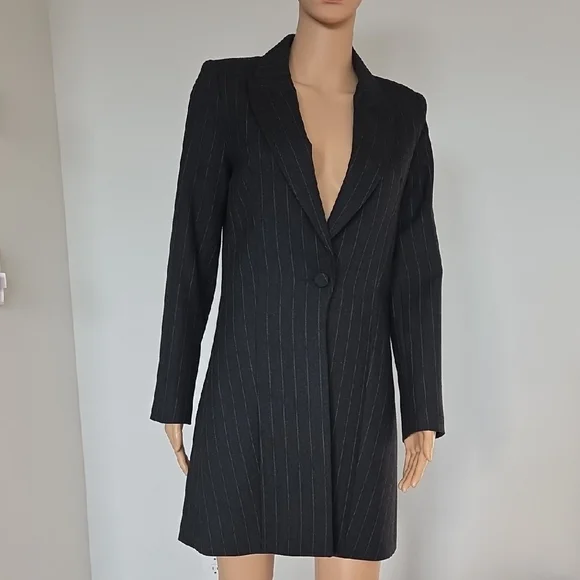 Reformation Gray Pin Stripped Blazer Jacket XS